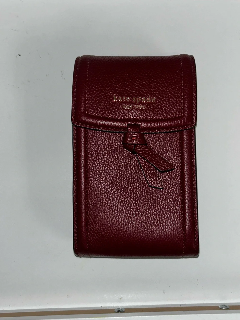 kate spade Pebbled Leather Crossbody Pouch - Deep Wine